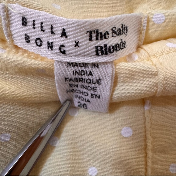 Billabong x The Salty Blonde Moonlight High Rise Pants Yellow Polka Dot Size 26 - Picture 11 of 11